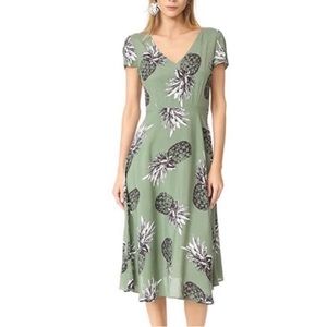 BB Dakota Emmaline Tropical Pineapple Print A-Line Dress